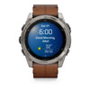 VOGTIME-GARMIN-MONTRES-fēnix® 8 – 51 mm, AMOLED  Sapphire, Titanium avec bracelet en cuir marron - 010-02905-40