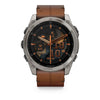 VOGTIME-GARMIN-MONTRES-fēnix® 8 – 51 mm, AMOLED  Sapphire, Titanium avec bracelet en cuir marron - 010-02905-40
