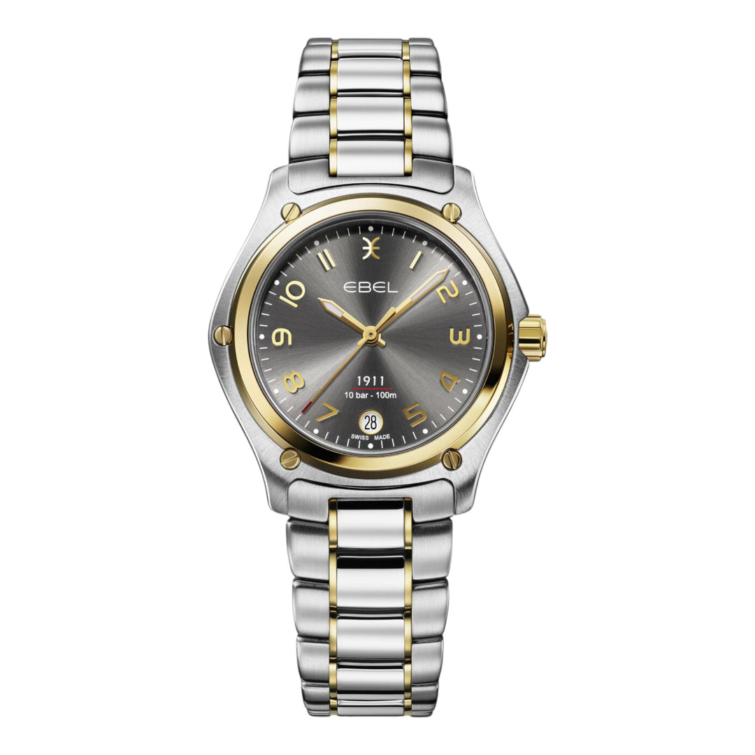 Montre Suisse EBEL Quartz Sport Classic - Boîtier Et Bracelet Acier Gris, étanche 50m, Neuve Sans étiquette