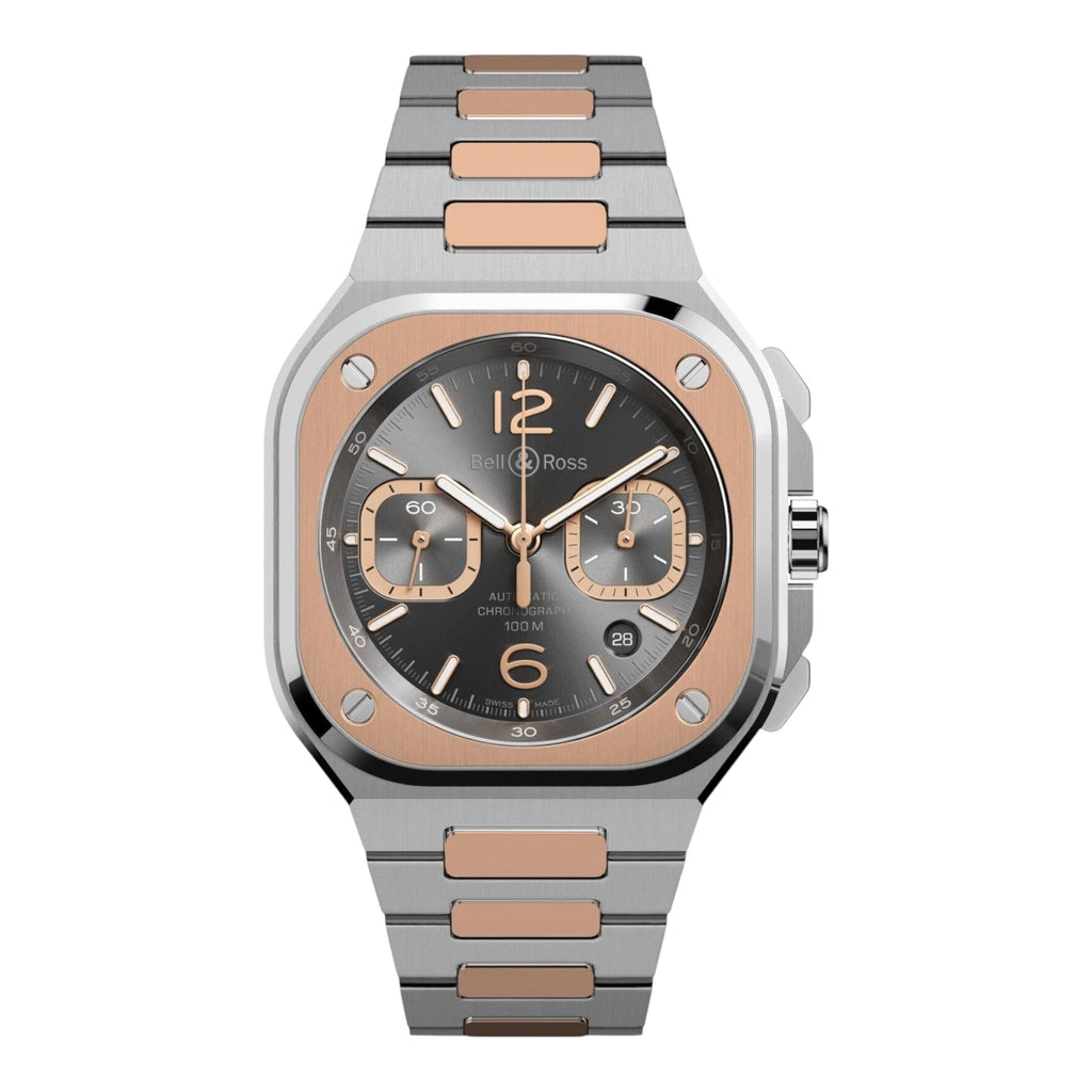 VOGTIME-MONTRES-AUTOMATIQUE-BELL-ET-ROSS-BR 05 chrono grey steel & gold - BR05C-RTH-STPG/SSG
