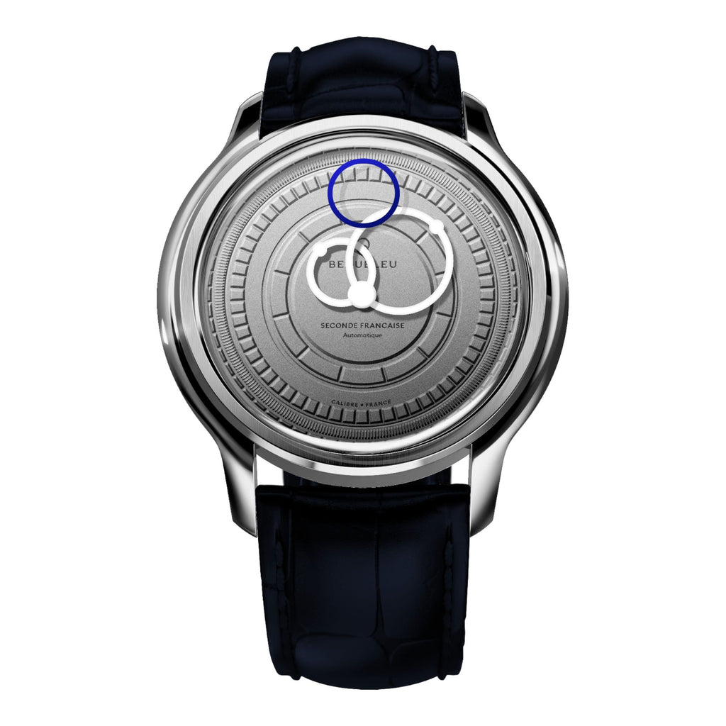 VOGTIME-MONTRES-BEAUBLEU-Seconde Française 19.24 Blanc Gris - Bleu Caïman