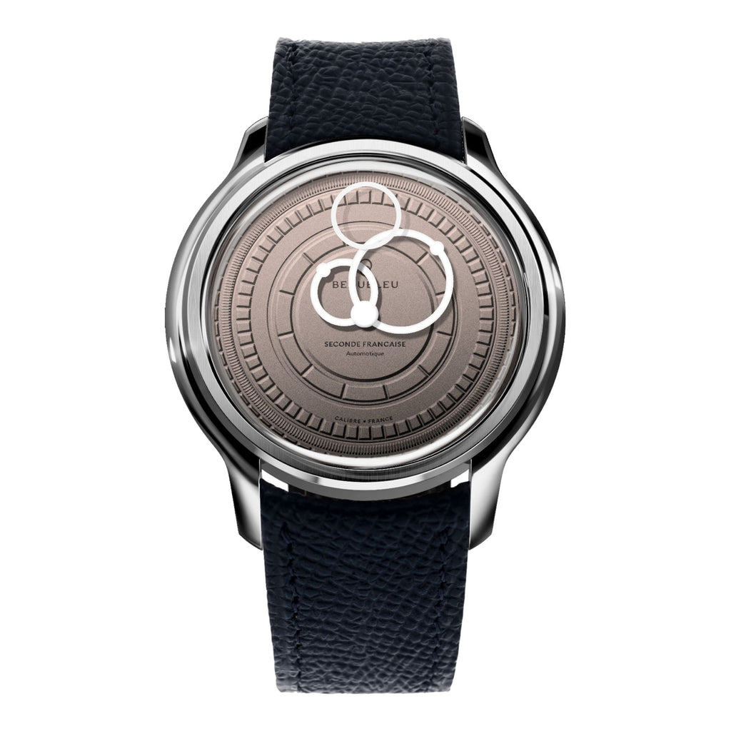 VOGTIME-MONTRES-BEAUBLEU-Seconde Française 19.24 Saumon - Bleu Grainé
