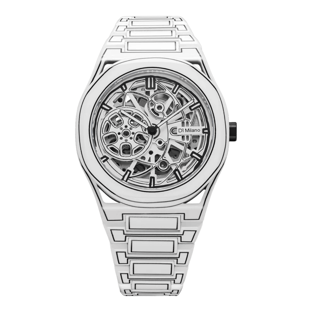 VOGTIME-MONTRES-D1-MILANO-Carbonlite - 40.5mm -Squelette blanc - D1-SKBJ20