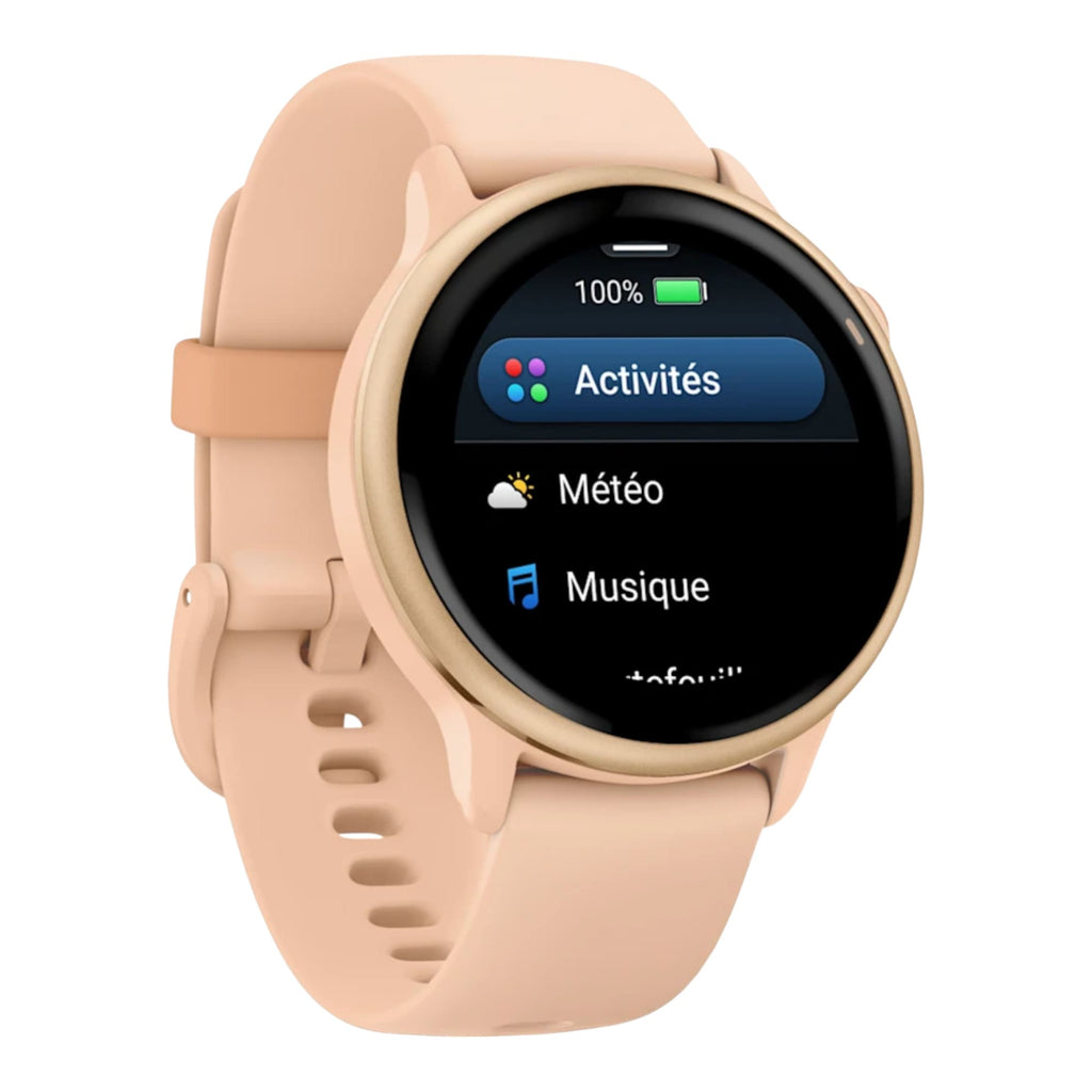 VOGTIME-MONTRES-GARMIN - vívoactive® 6  Metallic Pink Dawn avec bracelet rose pêche - 010-02985-03