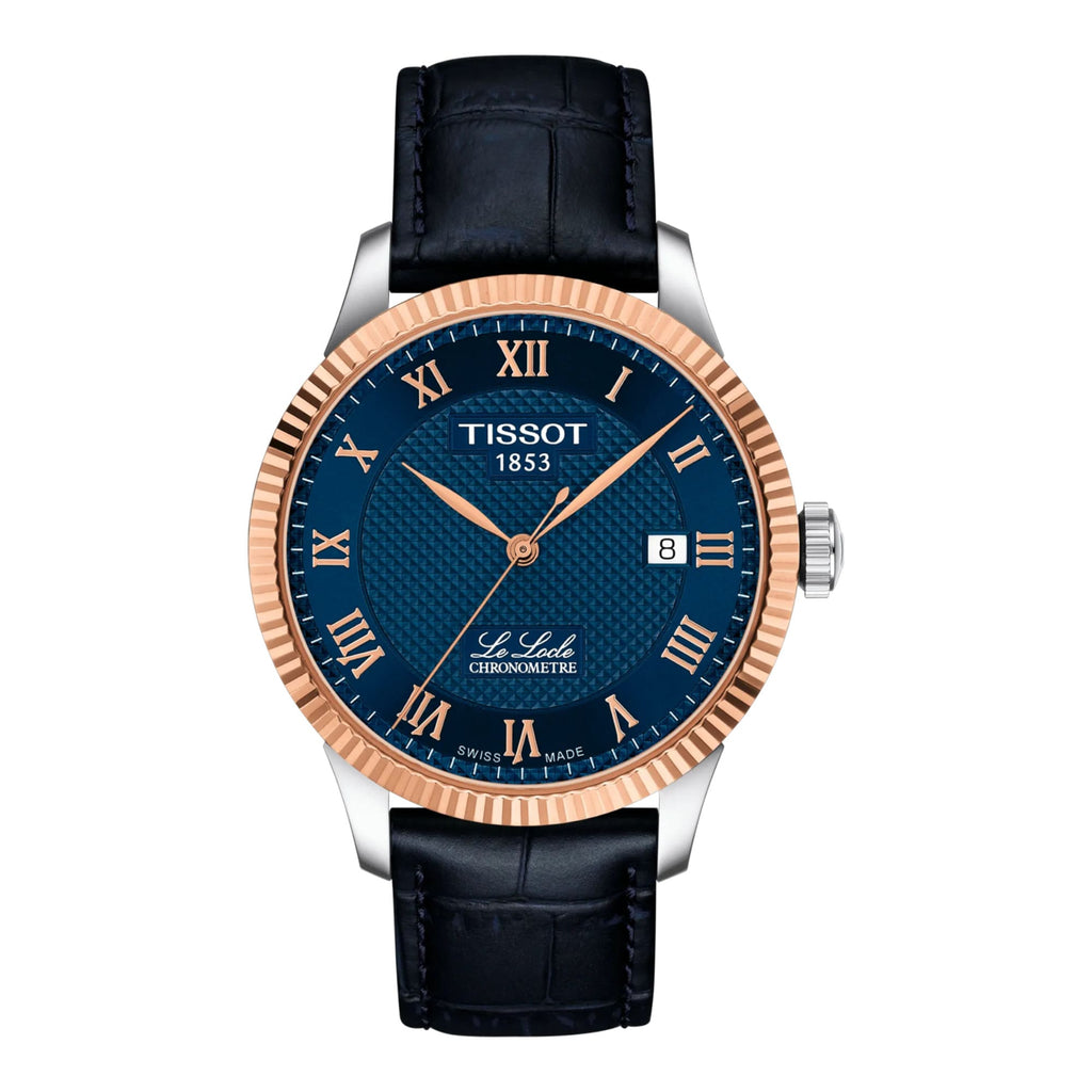 VOGTIME-MONTRES-Tissot Le Locle COSC 39mm 18k Gold Bezel - T932.408.46.043.00