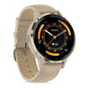 VOGTIME-MONTRES-Venu® 3S  Lunette en acier inoxydable Soft Gold avec boîtier et bracelet en cuir lin - 010-02785-55
