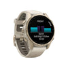 VOGTIME-MONTRES-fēnix® 8 – 43 mm, AMOLED  Sapphire, Soft Gold avec bracelet en silicone gris cendré/grès foncé - 010-02903-11