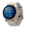 VOGTIME-MONTRES-fēnix® 8 – 43 mm, AMOLED  Sapphire, Soft Gold avec bracelet en silicone gris cendré/grès foncé - 010-02903-40