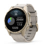 VOGTIME-MONTRES-fēnix® 8 – 43 mm, AMOLED  Sapphire, Soft Gold avec bracelet en silicone gris cendré/grès foncé - 010-02903-40