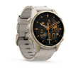 VOGTIME-MONTRES-fēnix® 8 – 43 mm, AMOLED  Sapphire, Soft Gold avec bracelet en silicone gris cendré/grès foncé - 010-02903-40