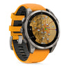 VOGTIME-MONTRES-fēnix® 8 – 47 mm, AMOLED  Sapphire, Titanium avec bracelet en silicone orange/graphite -010-02904-11