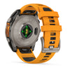 VOGTIME-MONTRES-fēnix® 8 – 47 mm, AMOLED  Sapphire, Titanium avec bracelet en silicone orange/graphite -010-02904-11