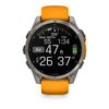 VOGTIME-MONTRES-fēnix® 8 – 47 mm, AMOLED  Sapphire, Titanium avec bracelet en silicone orange/graphite -010-02904-11