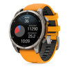 VOGTIME-MONTRES-fēnix® 8 – 47 mm, AMOLED  Sapphire, Titanium avec bracelet en silicone orange/graphite -010-02904-11