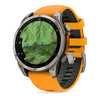 VOGTIME-MONTRES-fēnix® 8 – 47 mm, AMOLED  Sapphire, Titanium avec bracelet en silicone orange/graphite -010-02904-11