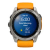 VOGTIME-MONTRES-fēnix® 8 – 51 mm, AMOLED  Sapphire, Titanium avec bracelet en silicone orange/graphite - 010-02905-11