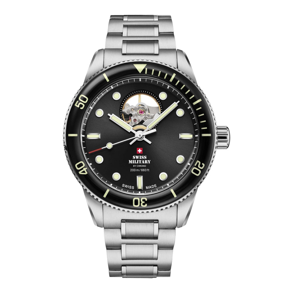 VOGTIME-SWISS-MILITARY-BY-CHRONO-AUTOMATIC- 41.5 mm - 200m - coeur ouvert - SMA34106.11