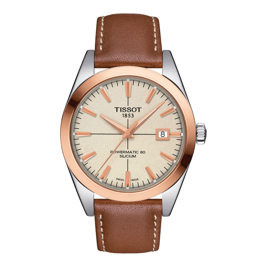 VOGTIME-TISSOT-Montres T-GOLD - GENTLEMAN POWERMATIC 80 SILICIUM 18K GOLD -T927.407.46.261.00