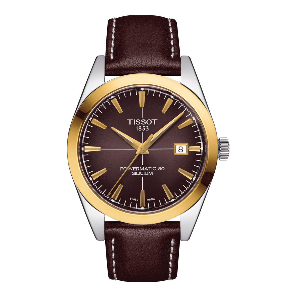 VOGTIME-TISSOT-Montres T-GOLD - GENTLEMAN POWERMATIC 80 SILICIUM 18K GOLD -T927.407.46.291.01