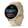 Venu® 4 - 41 mm  Lunar Gold avec bracelet en silicone ivoire et bracelet en cuir beige - 010-03013-03