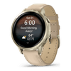 Venu® 4 - 41 mm  Lunar Gold avec bracelet en silicone ivoire et bracelet en cuir beige - 010-03013-03