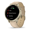 Venu® 4 - 41 mm  Lunar Gold avec bracelet en silicone ivoire et bracelet en cuir beige - 010-03013-03