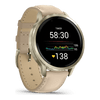 Venu® 4 - 41 mm  Lunar Gold avec bracelet en silicone ivoire et bracelet en cuir beige - 010-03013-03
