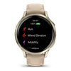 Venu® 4 - 41 mm  Lunar Gold avec bracelet en silicone ivoire et bracelet en cuir beige - 010-03013-03