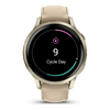 Venu® 4 - 41 mm  Lunar Gold avec bracelet en silicone ivoire et bracelet en cuir beige - 010-03013-03