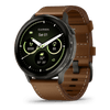 Venu® 4 - 45 mm  Gray avec bracelet en silicone noir et bracelet en cuir marron - 010-03014-03