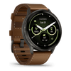 Venu® 4 - 45 mm  Gray avec bracelet en silicone noir et bracelet en cuir marron - 010-03014-03