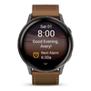 Venu® 4 - 45 mm  Gray avec bracelet en silicone noir et bracelet en cuir marron - 010-03014-03