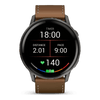 Venu® 4 - 45 mm  Gray avec bracelet en silicone noir et bracelet en cuir marron - 010-03014-03