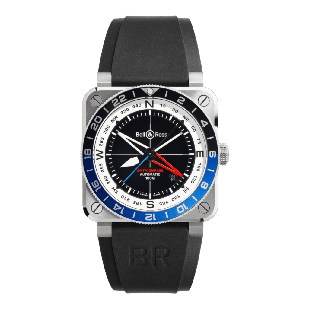 BR-03 GMT Compass -42 mm - Edition limitée à 500 pièces - BR0393-COM-ST/SRB