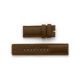 Bracelet Cuir Chocolat Surpiqures Oranges - BRA13009