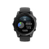 fēnix® E – 47 mm, AMOLED  Acier Gray avec bracelet en silicone noir - 010-03025-01