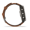 fēnix® 7 Pro Sapphire Solar Edition Titane avec revêtement Titanium et bracelet en cuir marron - 010-02777-30