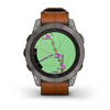 fēnix® 7 Pro Sapphire Solar Edition Titane avec revêtement Titanium et bracelet en cuir marron - 010-02777-30