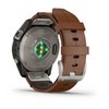 fēnix® 7 Pro Sapphire Solar Edition Titane avec revêtement Titanium et bracelet en cuir marron - 010-02777-30