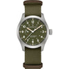 Montre Hamilton Khaki Field Power Reserve 40 mm H69509960 cadran vert bracelet textile