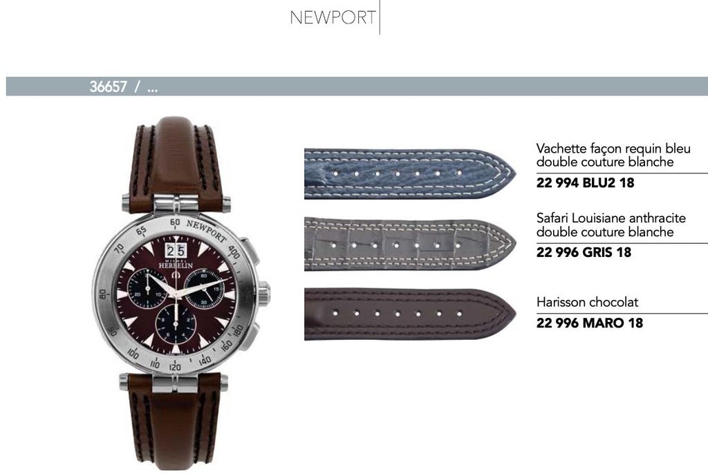 Recharge Bracelet cuir, nylon  pour montre *Newport* série 36657/...