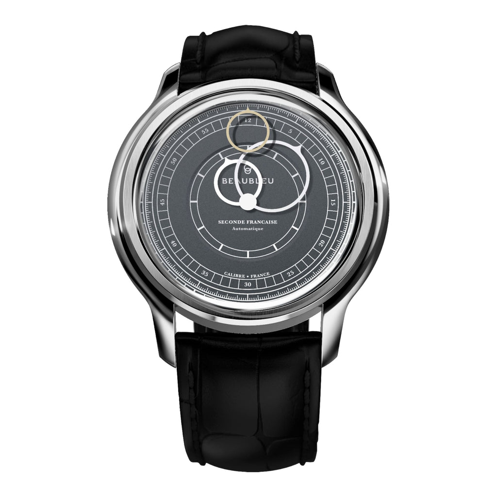 vogtime-montres-beaulieu-Seconde Française 19.24 Gris Anthracite - Noir Caïman