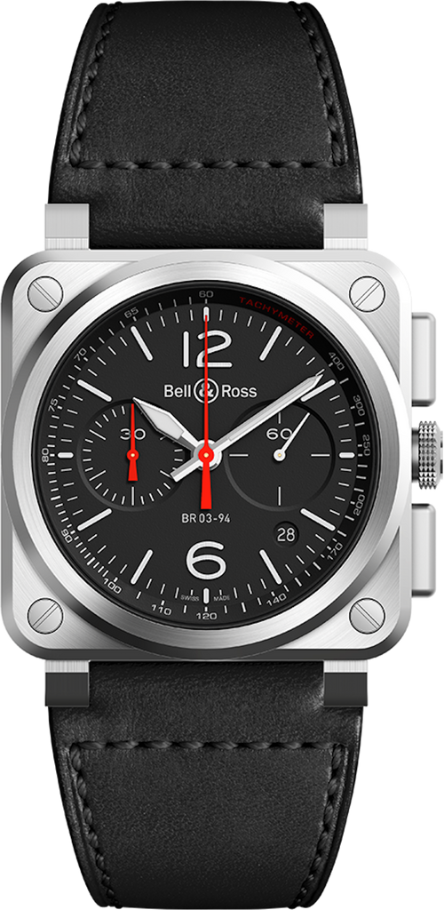 Montres BR 03-94 CHRONOGRAPHE STEEL - BR0394-BLC-ST/SCA - 42