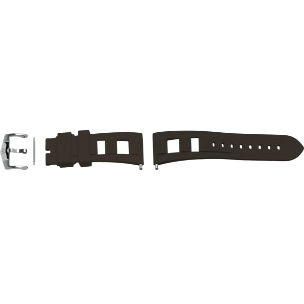 Montres Bracelet caoutchouc (EPDM) marron finition acier - 