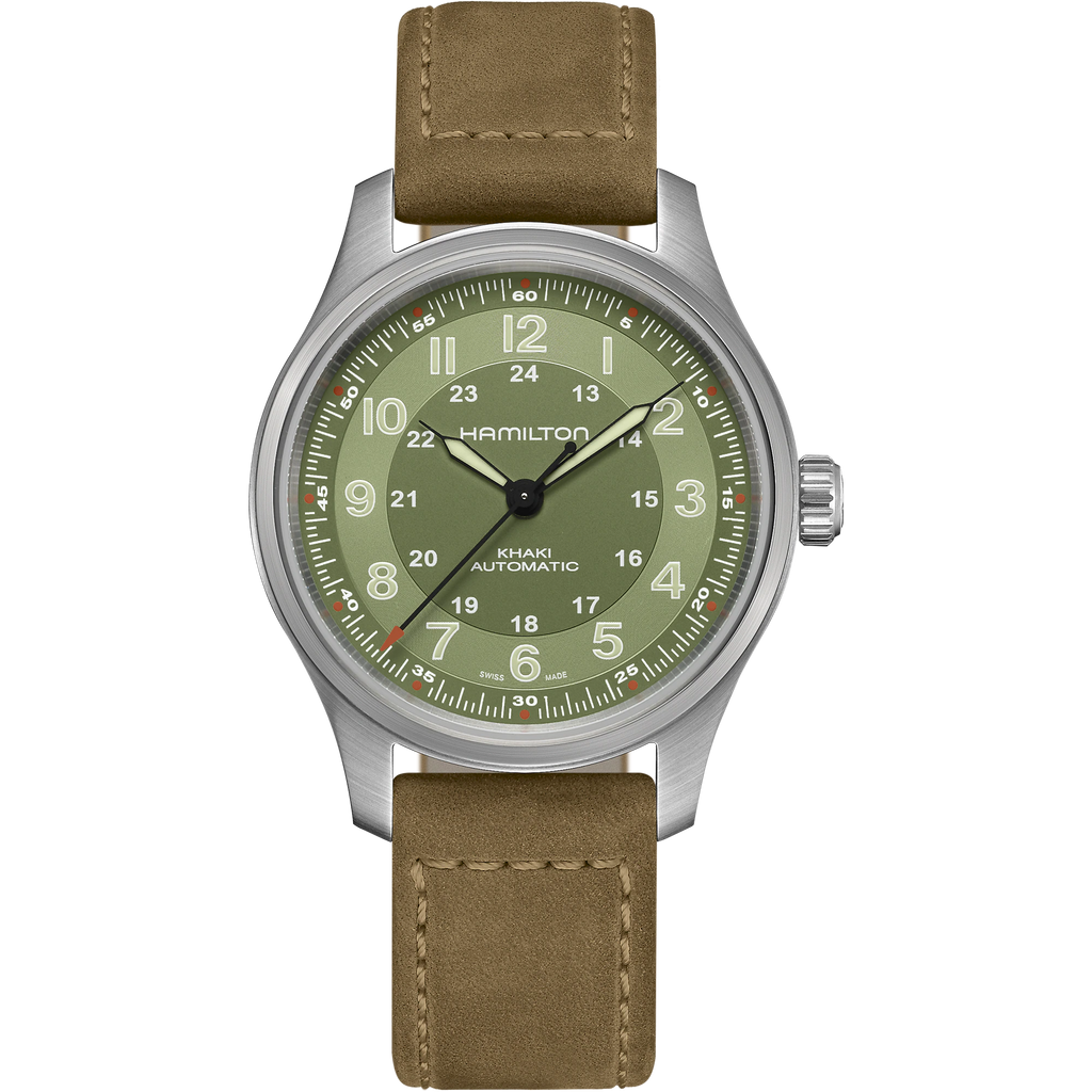 Montres Khaki Field Titanium Auto - H70545560 - 42 mm / Cuir